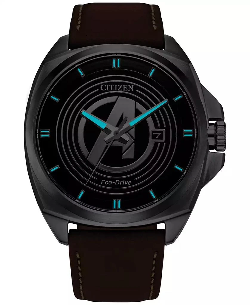 Citizen Eco-Drive Men's Marvel Classic Avengers Legacy Brown Leather Strap Watch 42mm 4