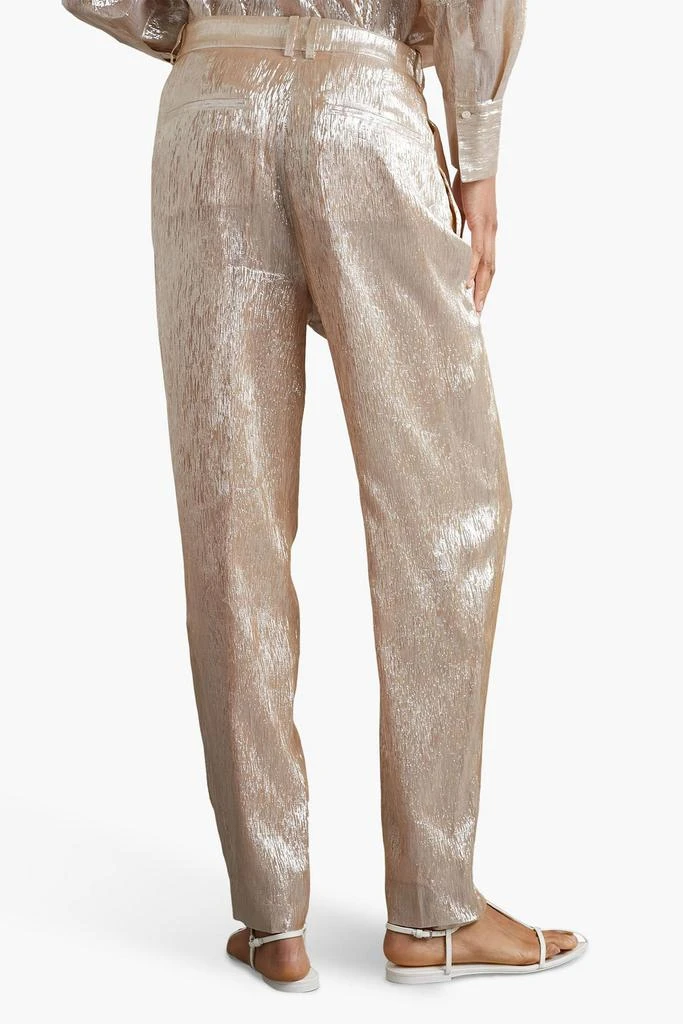 Partow Bacall silk-blend lamé tapered pants 3