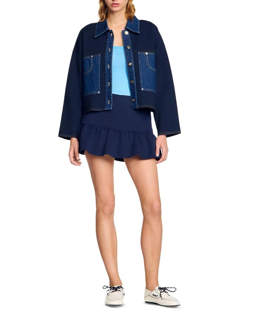 Sandro Denim Detail Cardigan 2