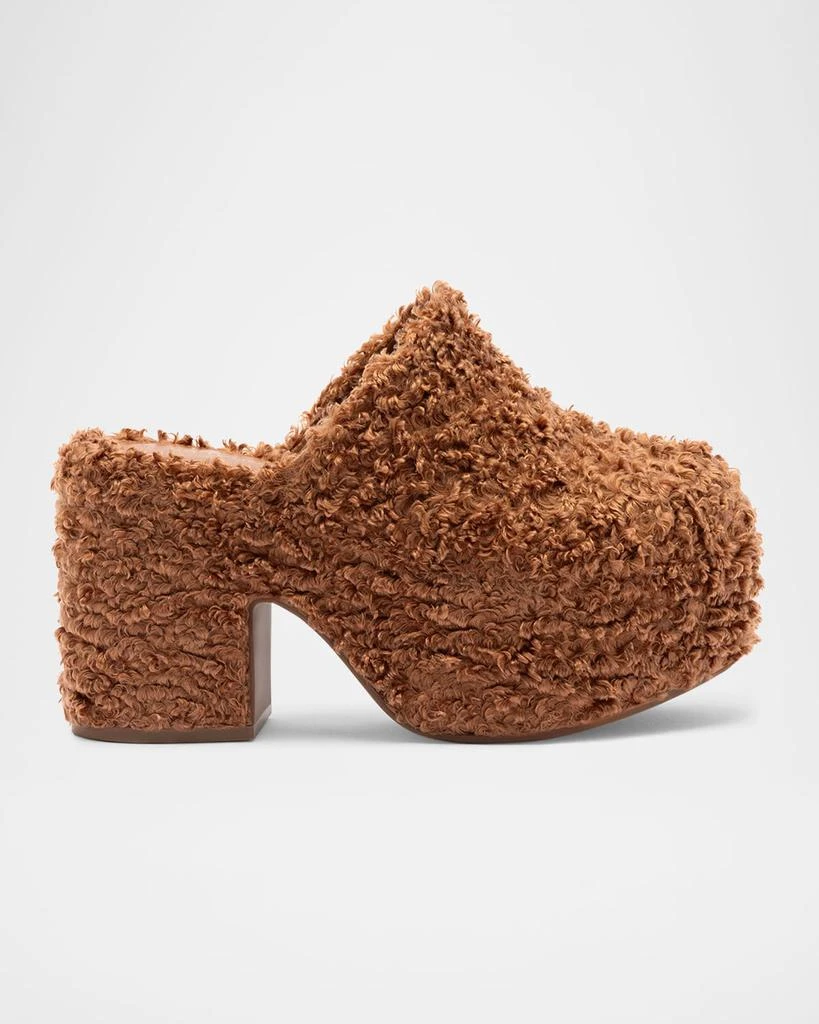 Larroude Miso Faux Fur Platform Clogs 1