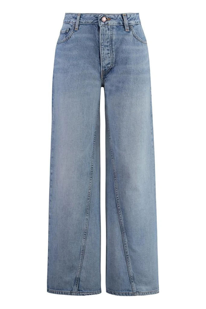 Ganni Ganni Logo Patch Straight Leg Jeans 1