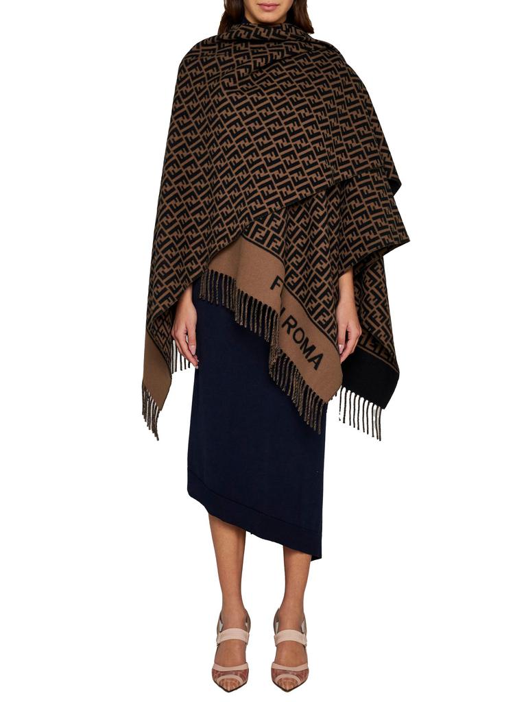 FENDI SILK FENDI SILK | Brown wool and cashmere poncho | Women | PZ