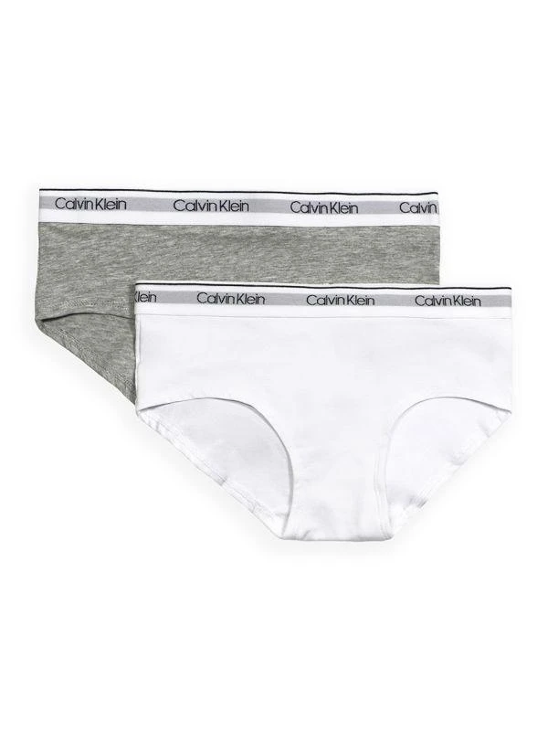 Calvin Klein Girl's 2-Pack Logo Hipster Briefs 1
