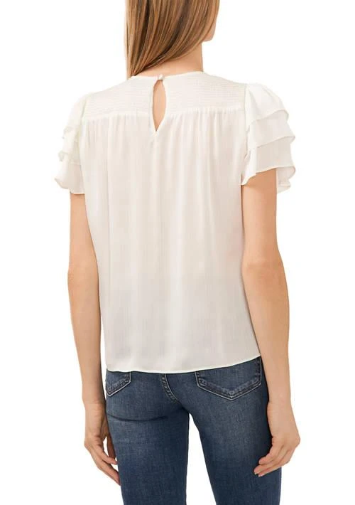 CeCe Womens Flutter Sleeve Solid Blouse 2