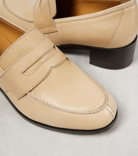 The Row Vera leather loafer pumps 6