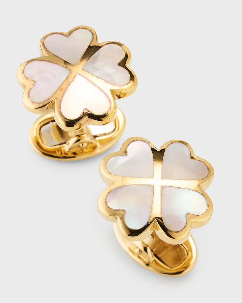 Shop Men's 18K Gold Vermeil Mother-Of-Pearl Four Leaf Clover