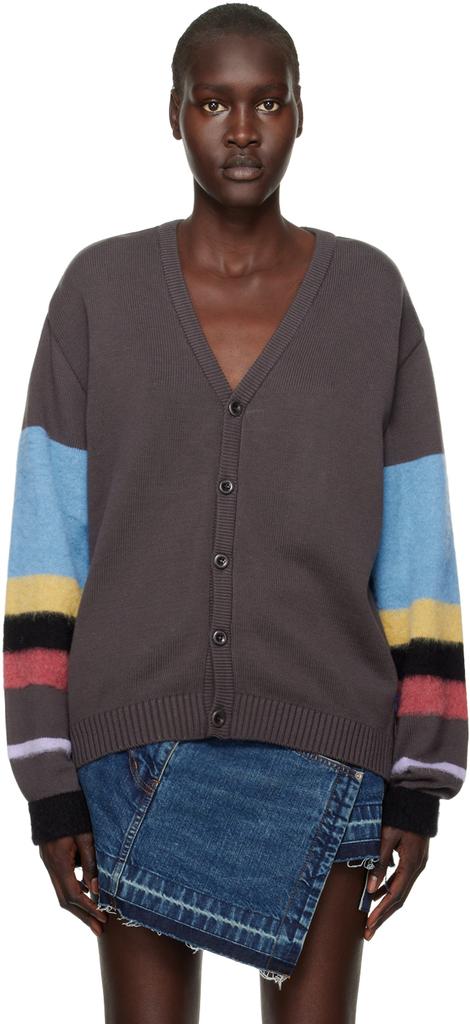 Awake NY Brown Striped Cardigan