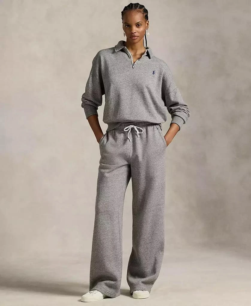 Ralph Lauren Women's Drawstring Fleece Wide-Leg Sweatpant 2