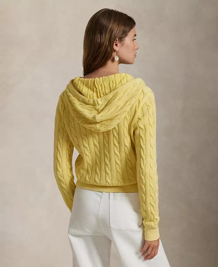 Ralph Lauren Women's Cable-Knit Cotton Full-Zip Hoodie Sweatshirt