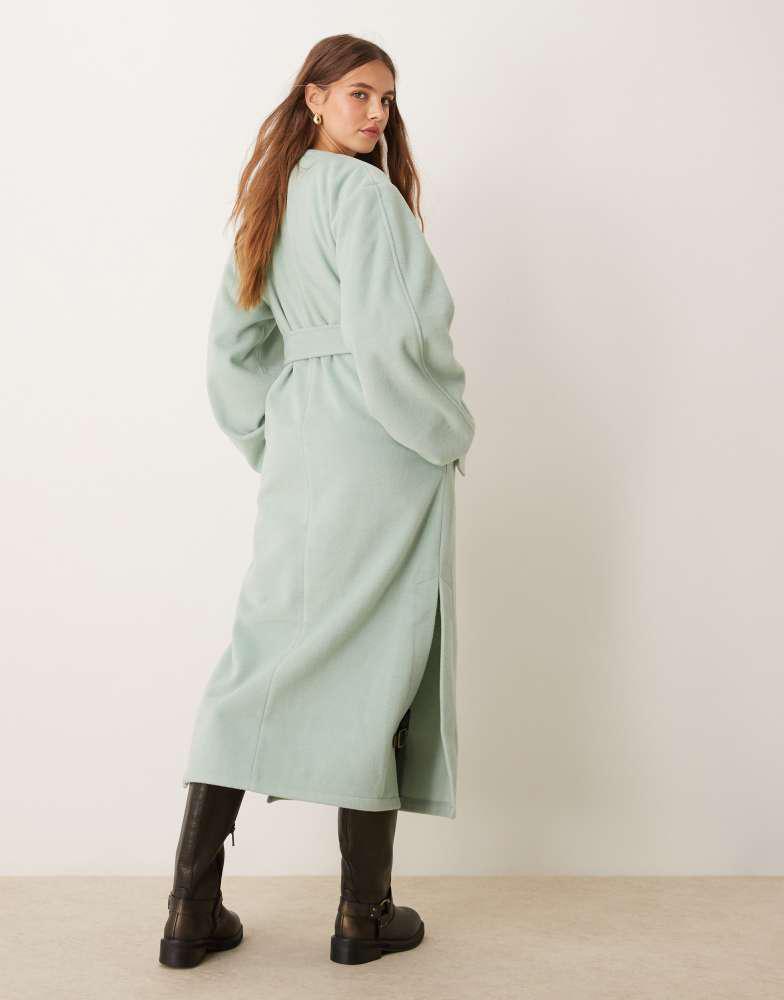 ASOS ASOS DESIGN lightweight longline formal coat in sage