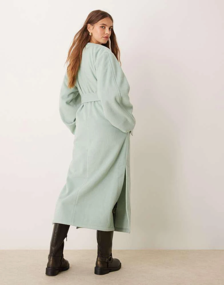 ASOS ASOS DESIGN lightweight longline formal coat in sage 2