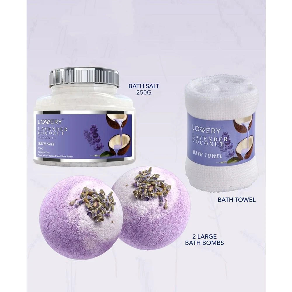 Lovery 9 Piece Home Spa Lavender Coconut Body Care Gift Set 3
