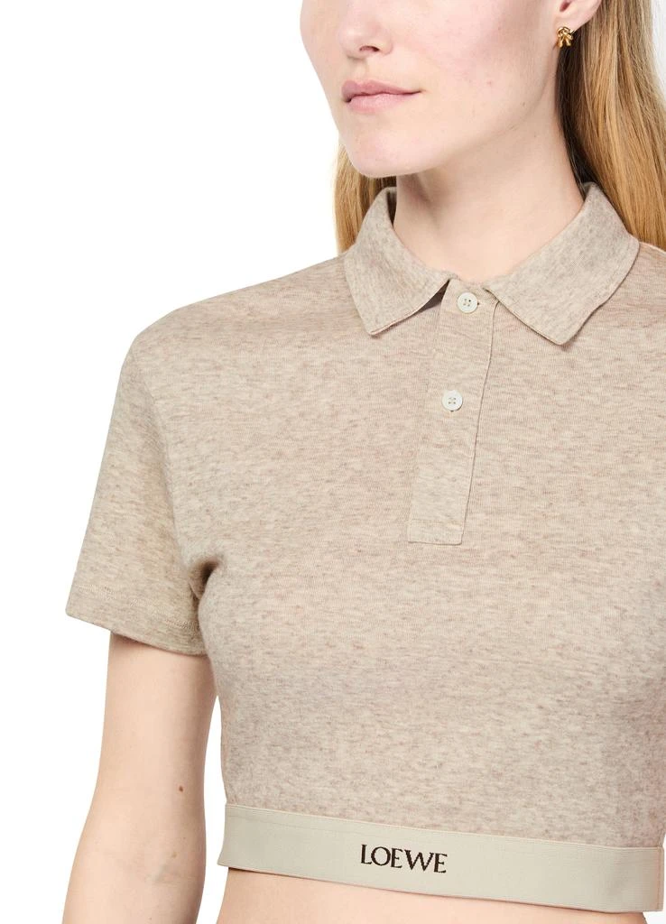 Loewe Cropped silk and cotton polo shirt 4