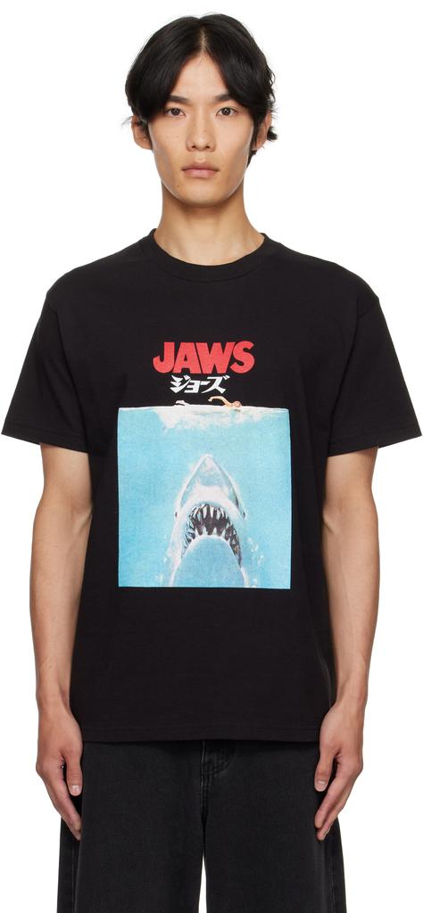 Black 'Jaws' Crew Neck T-shirt – On Sale Now with Up to 19% Off