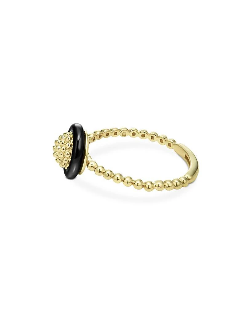 LAGOS Meridian 18K Yellow Gold Caviar Black Ceramic Beaded Ring 3