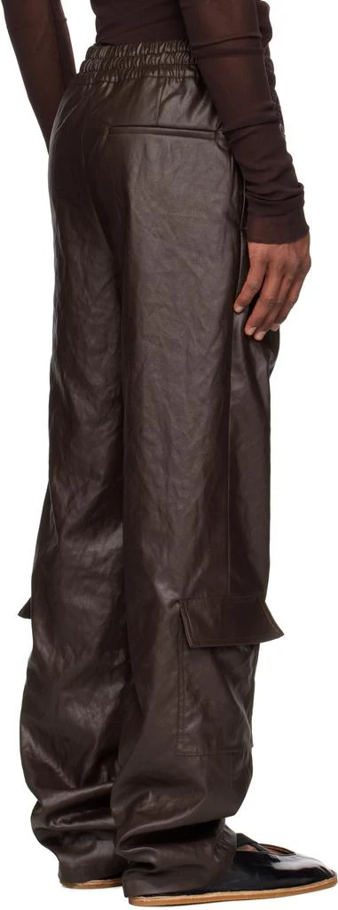 Dries Van Noten Burgundy Crêpe Cargo Pants 3