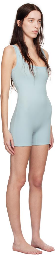 SKIMS Blue Cotton Rib Onesie Romper