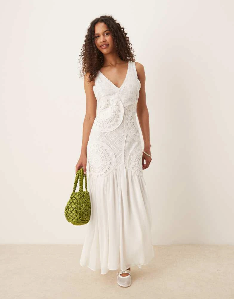 lace midi dresses for women Blue Fine Lace Midi Dress main image 0