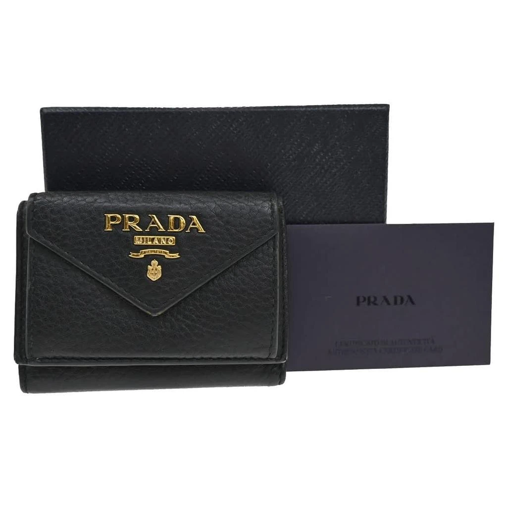 Prada Front Pocket Trifold Wallet Vitello Move Leather Wallets Accessory (Pre-Owned)