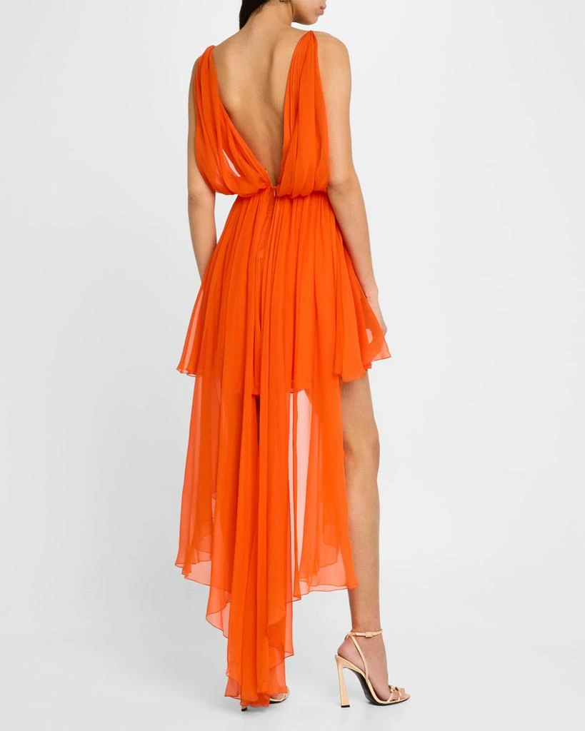 Alberta Ferretti Drape Backless Mini Silk Dress 3