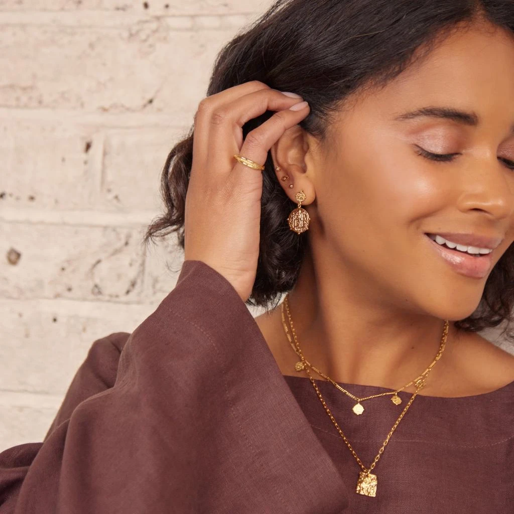 Orelia London Molten Square Charm Necklace 4