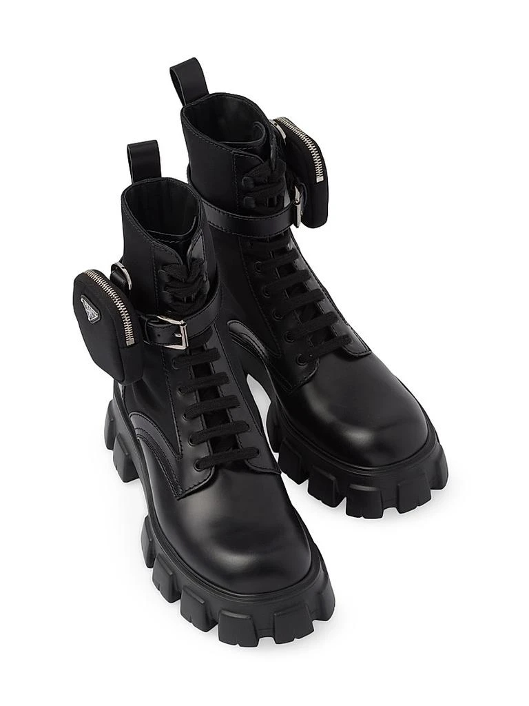Prada Monolith Brushed Leather and Re-Nylon Boots with Pouch 2