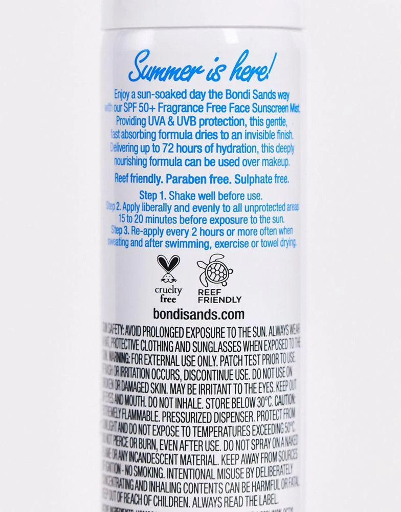 Bondi Sands Bondi Sands SPF 50+ Fragrance Free Face Mist 60g 2