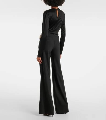 Costarellos Stelle embellished wool-blend slim pants 3
