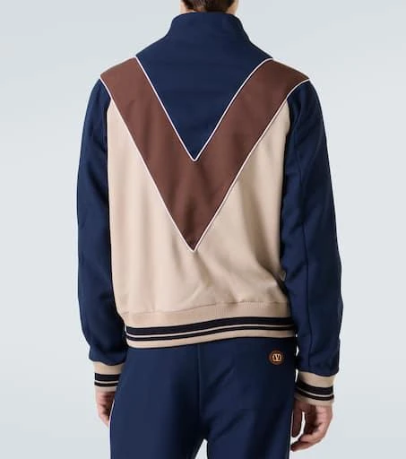Valentino Colorblocked logo zip-up sweatshirt 4