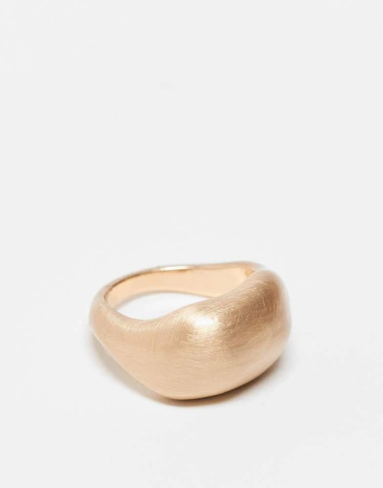 ASOS ASOS DESIGN ring in bubble brushed detail in gold tone 1