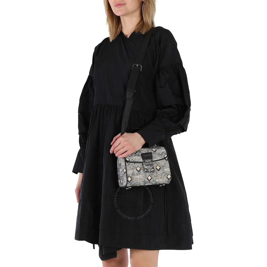 MCM Ladies Grey Satchel in Vintage Jacquard Monogram 3
