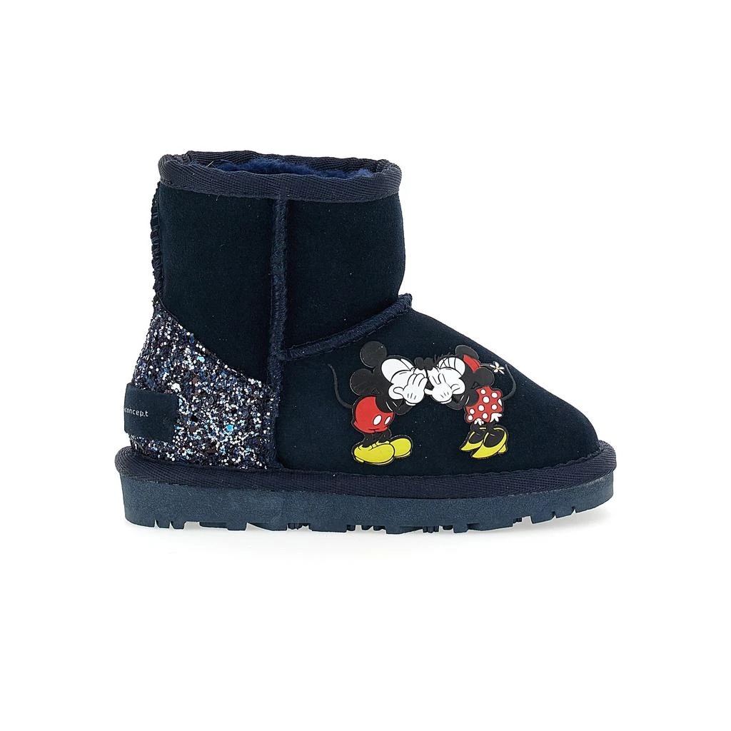 Master of Arts Navy Mickey + Minnie Glitter Tab Winter Boots 3