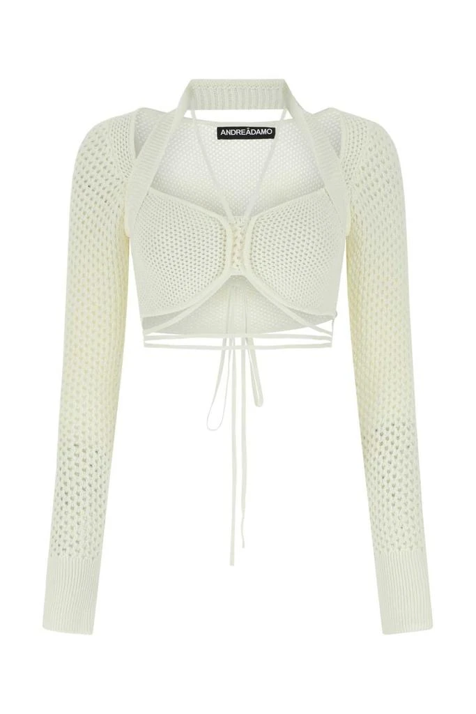 ANDREA ADAMO Andrea Adamo Meshed Cropped Top 1