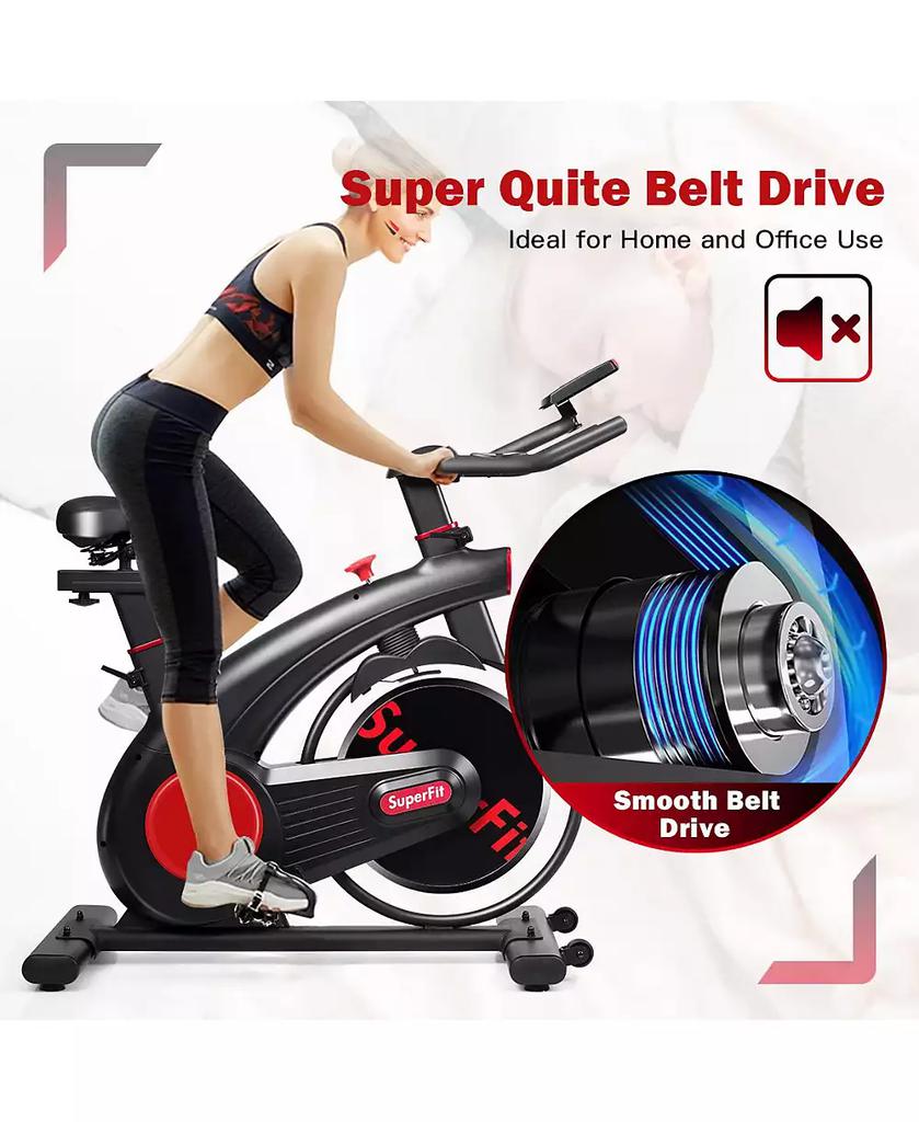 Costway Stationary Exercise Bike Silent Belt Drive Cycling Bike