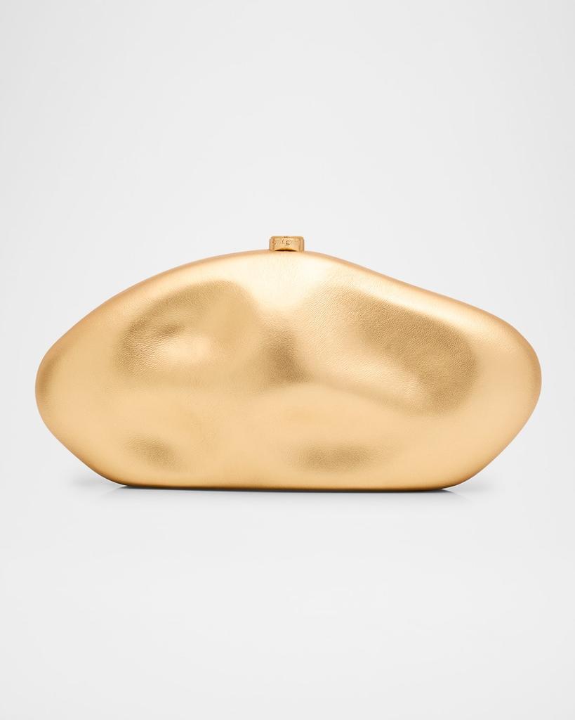 Cult Gaia The Caldera Metallic Leather Clutch Bag