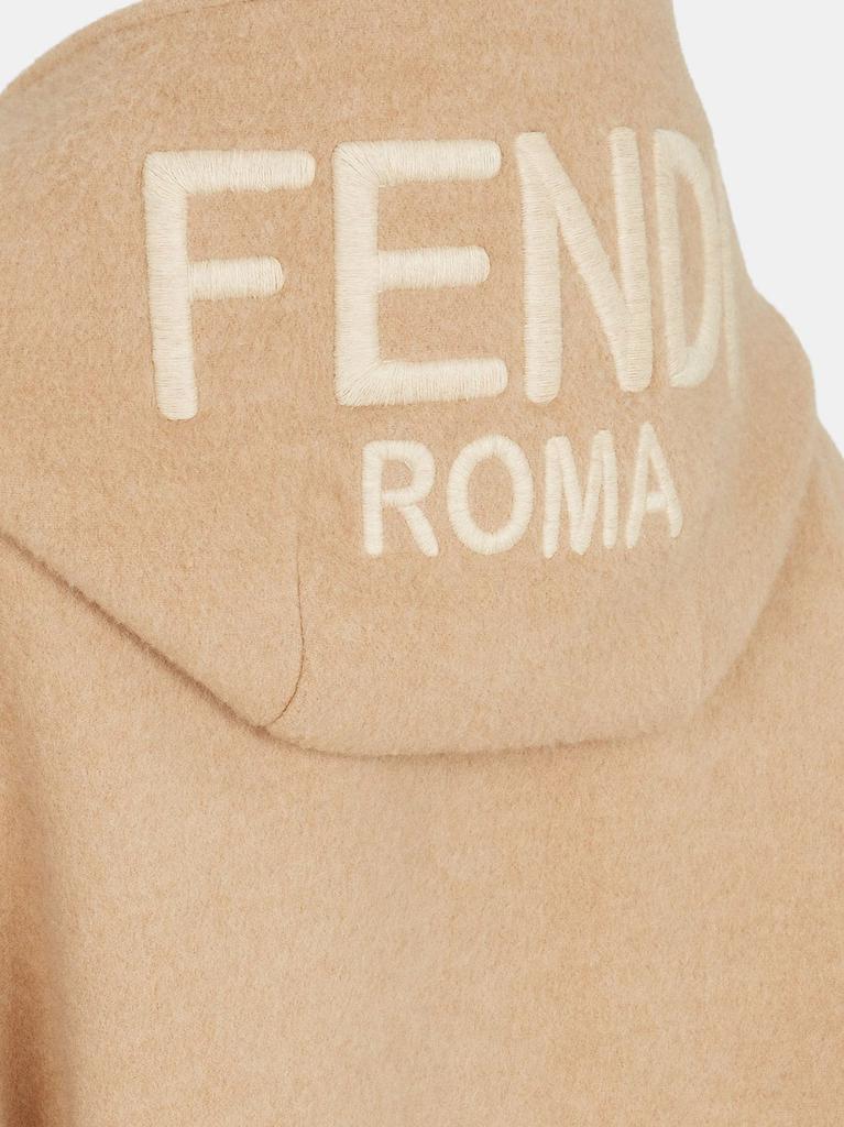 Fendi Wool and cashmere poncho with leather profiles Fendi Wool and cashmere poncho with leather profiles
