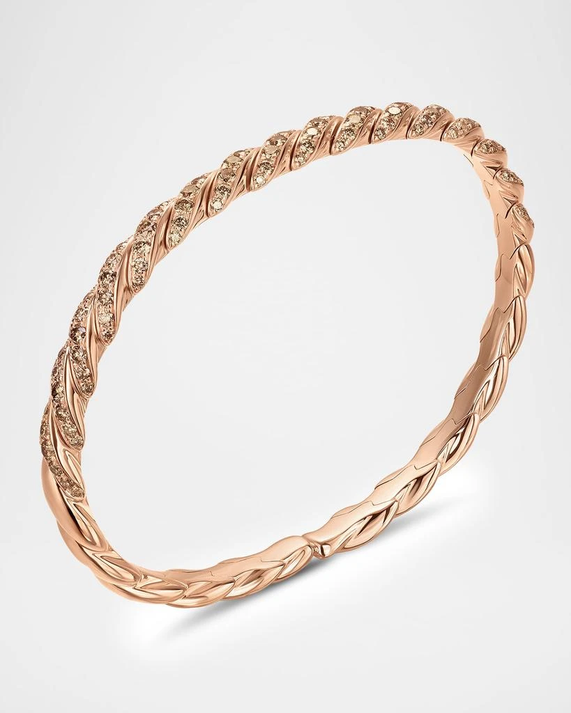 David Yurman Sculpted Cable Flex Bracelet with Diamonds in 18K Rose Gold, 5mm 3