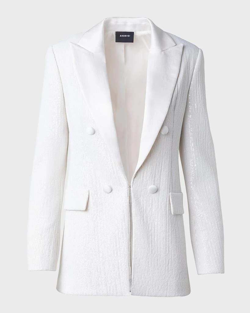Akris Lucia Silk Chiffon Sequin Tuxedo Jacket 1