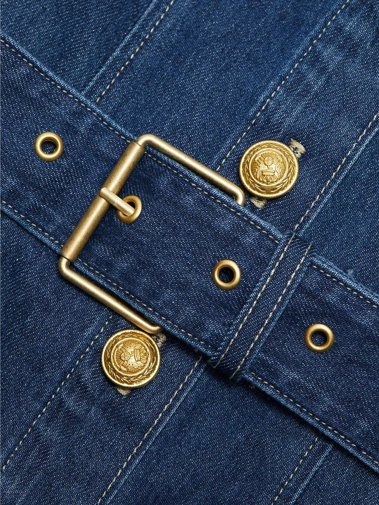 L'Agence Idy Denim Button-Front Midi-Dress 7