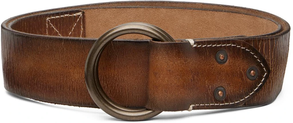 RRL Tan Leather Double–O-Ring Belt