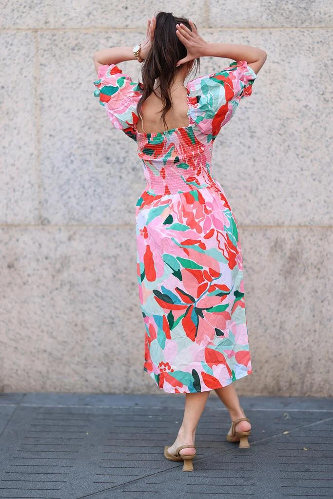 Jessie Zhao Marisa Watermelon Smocked Midi Dress 5