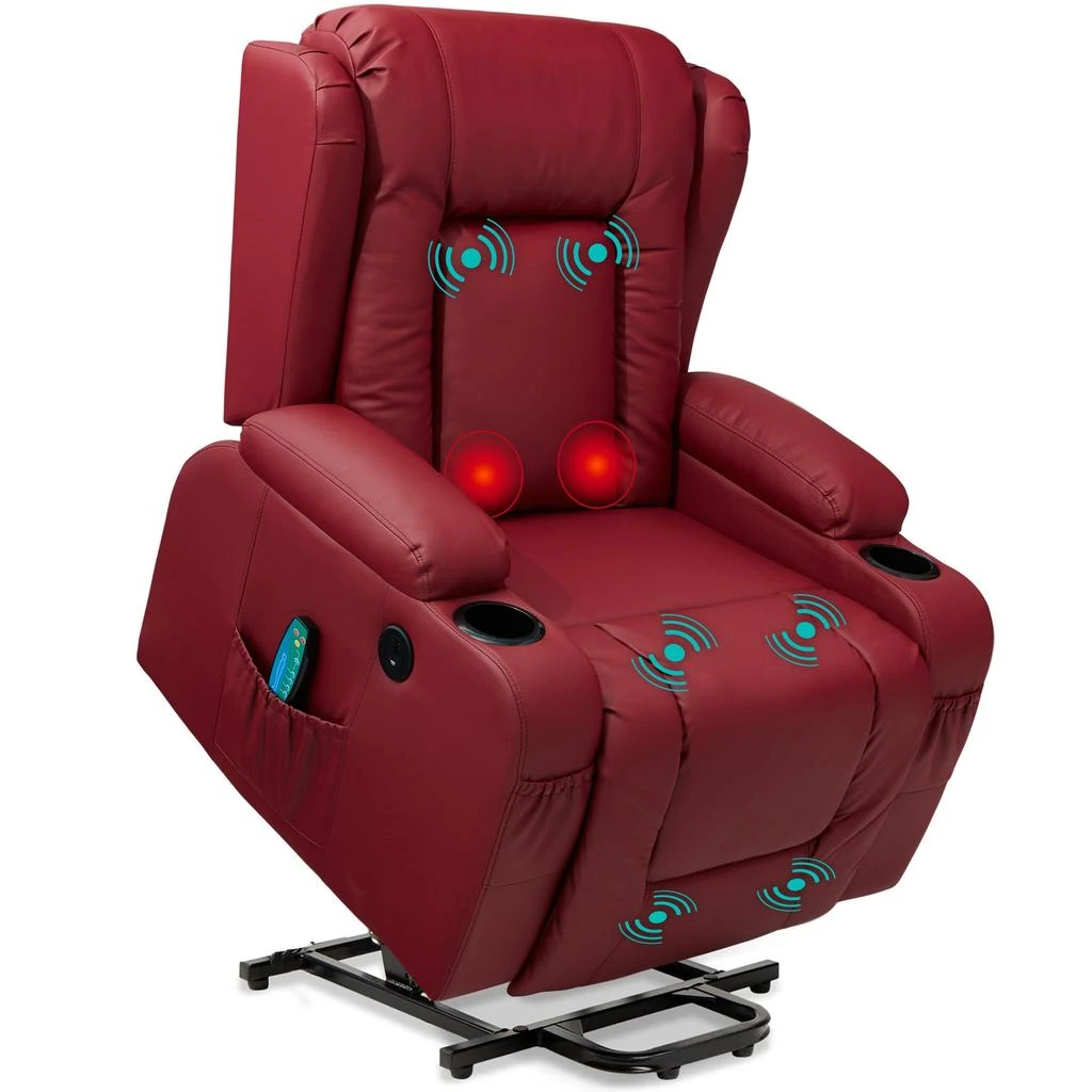 Best Choice Products Electric Power Lift Recliner Massage Chair Furniture w/ USB Port, Heat, Cupholders 9