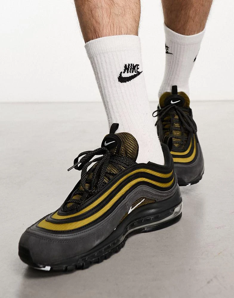 NIKE Nike Air Max 97 trainers in black and bronze 4
