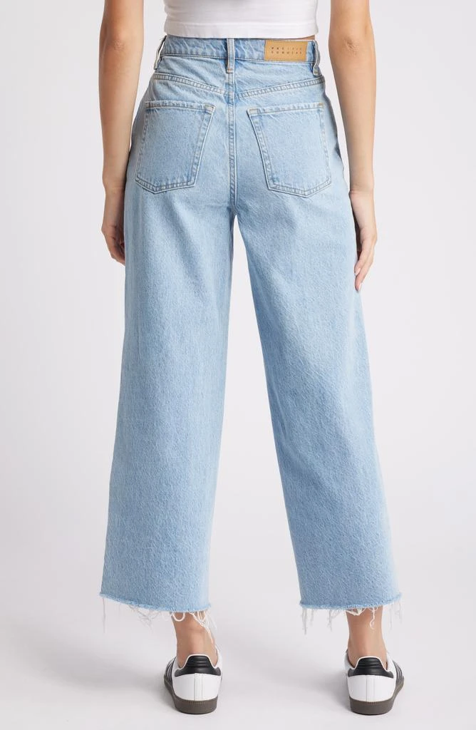PacSun Raw Hem Crop Wide Leg Jeans 2
