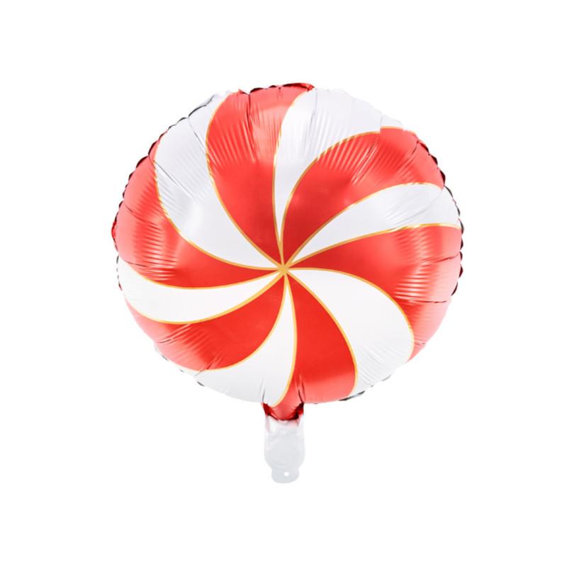 Party Deco Foil balloon lollipop in red and white