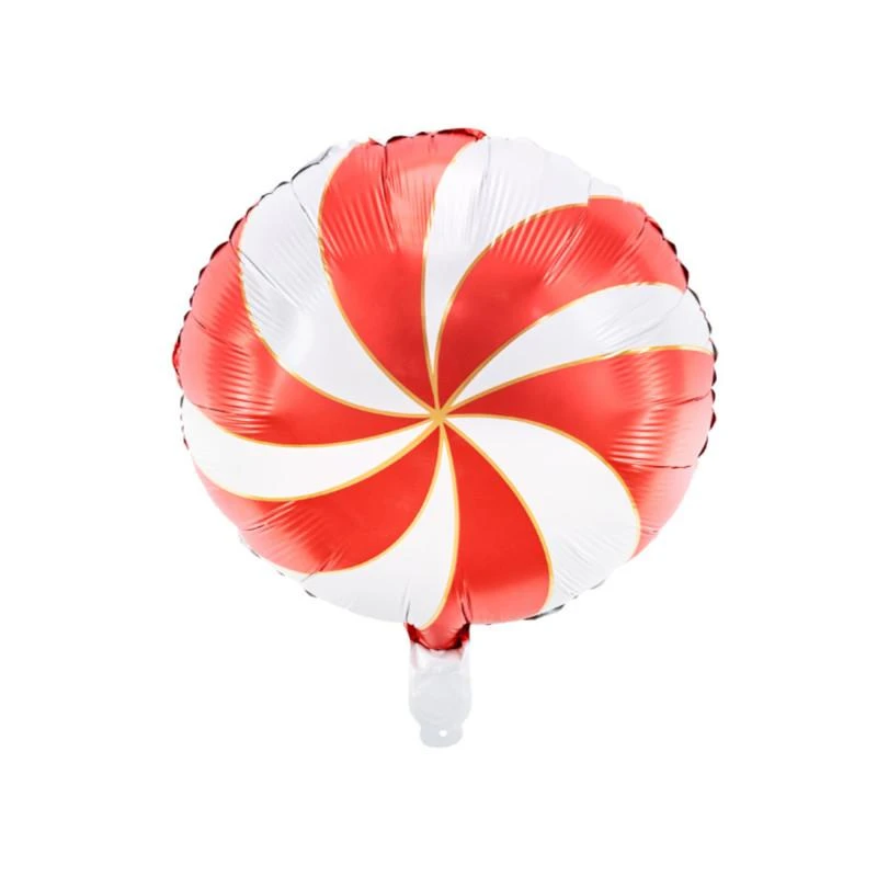 Party Deco Foil balloon lollipop in red and white 2