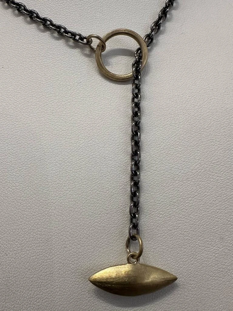 Lisa Ziff Designs Lisa Ziff Designs - 10k Pip Toggle Necklace With Rho Chain 2