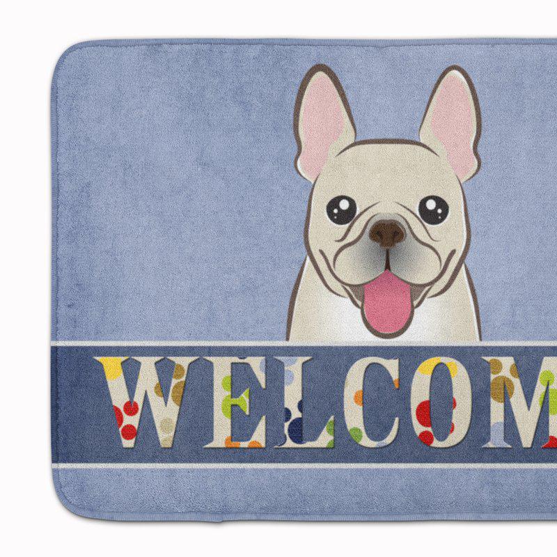 Caroline's Treasures 19 in x 27 in French Bulldog Welcome Machine Washable Memory Foam Mat