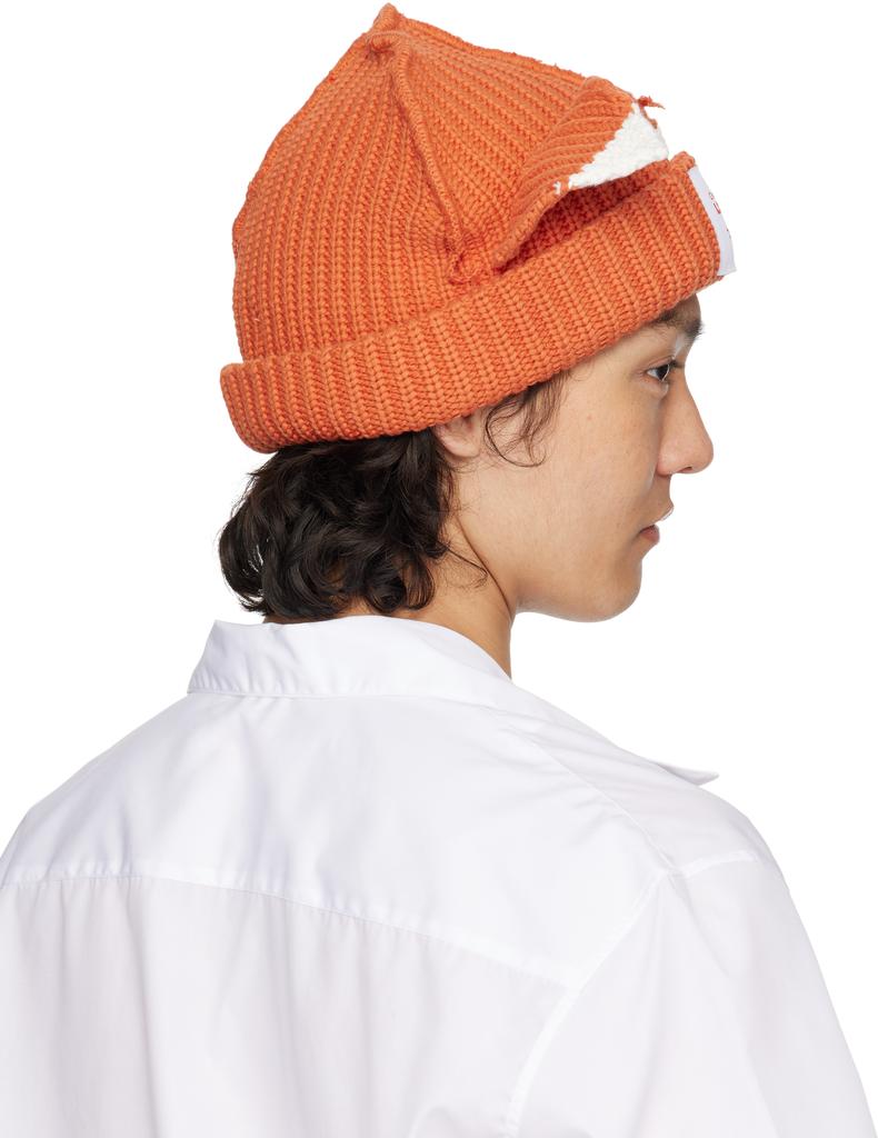 Shop Orange Chunky Ears Beanie on Sale at BeyondStyle – Get