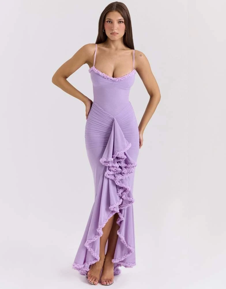 House of CB House of CB Gabbi ruffled front gown in orchid 1